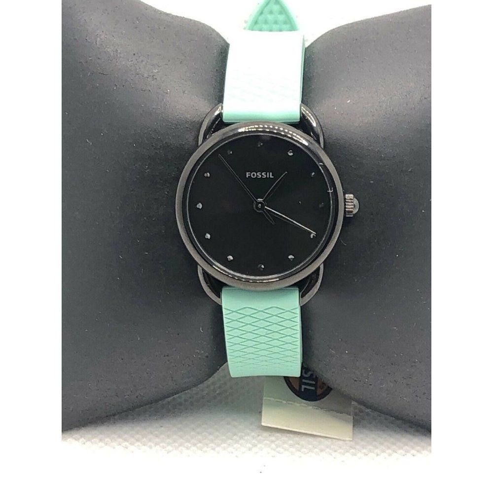 Fossil ES4489 Womens Silicone Analog Black Dial Qu